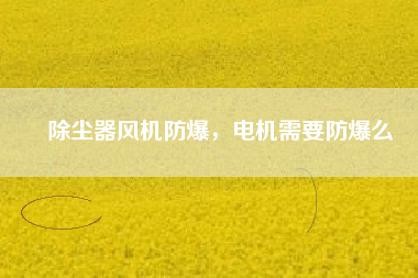 除塵器風(fēng)機(jī)防爆，電機(jī)需要防爆么